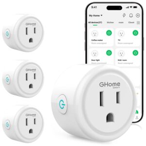 GHome Smart WiFi Plug, Smart Outlet with App Remote Control and Scheduling, Compatible with Alexa & Google Home, 2.4GHz WiFi Only, No Hub Required, ETL & FCC Certified
