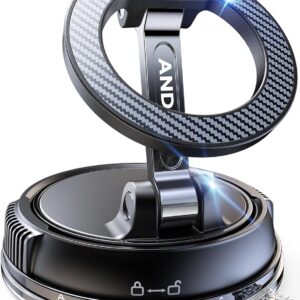 ANDERY MagSafe Car Phone Holder, 78+ lbs Max Suction & 2400gf Magnetic Mount, 360° Adjustable Car Phone Mount, Strong Magnetic Phone Holder for iPhone 17 Pro Max, 16, 15, 14, 13, 12 Series, Plus & Air, Carbon Fiber Design